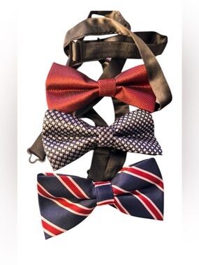 Men's Assorted Bow Tie Set - Red, Blue, Navy Brand New / Never Worn".